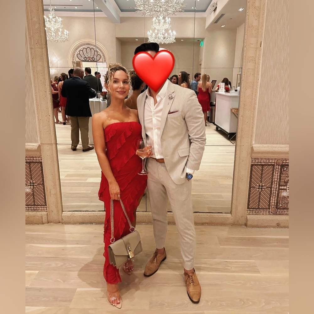Elegant Red Strapless Dress
